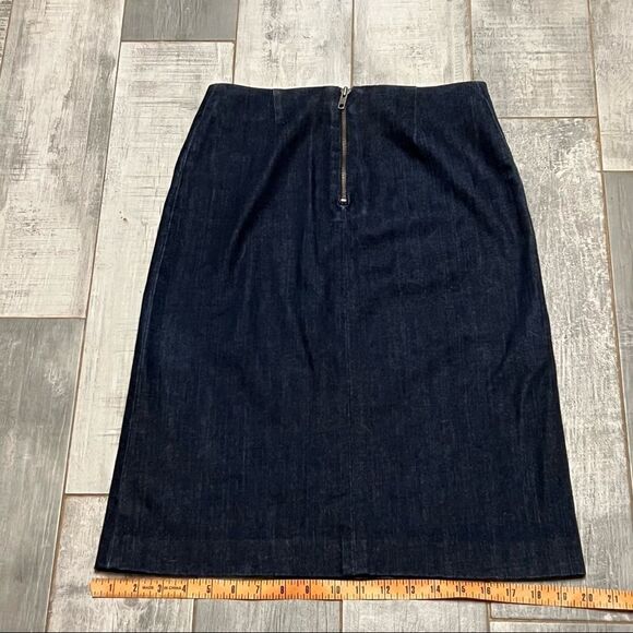 Vtg early Y2K  Gap dark wash rigid denim Fitted stretch pencil jean skirt 1 XS - Picture 4 of 7